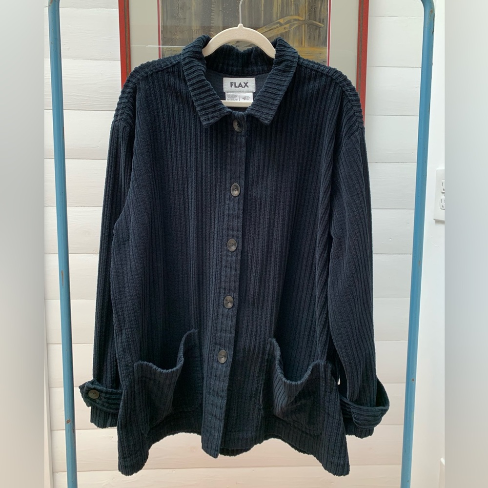 Flax Wide Wale Corduroy Oversized Coat Jacket Whale M